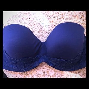 Midnight blue strapless bra